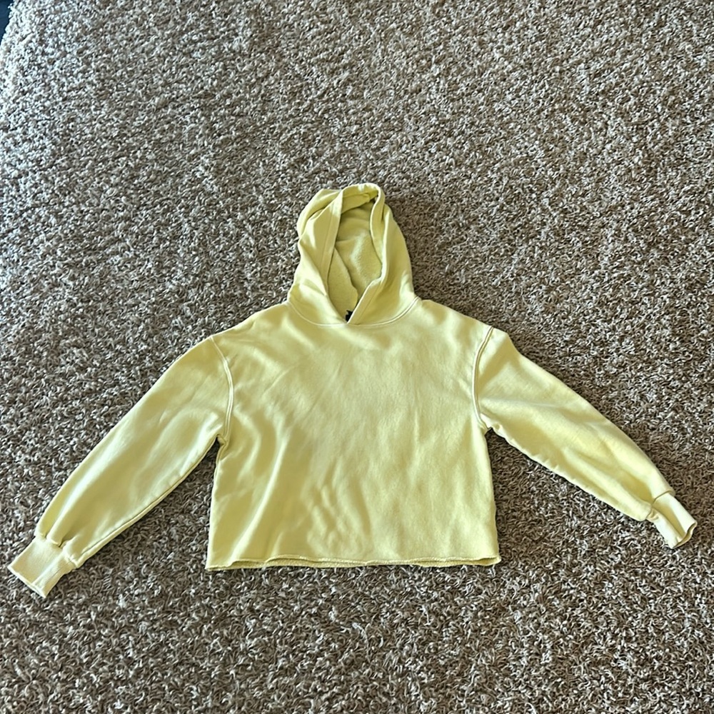 Yellow Target Cropped Hoodie